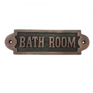 Rectangular Bathroom Brass Door Sign